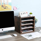 PAG Mail Sorter, Wood Countertop Literature Organizer, Office Supplies Desktop - Image 5