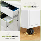 sweetcrispy 7 drawer rolling storage cabinet with wheels, side view