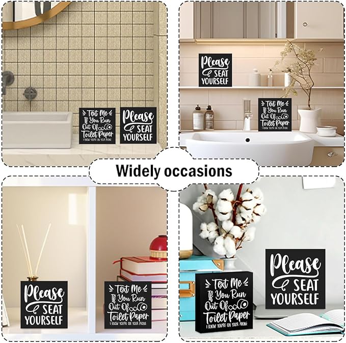 2 PCs Funny Bathroom Decor, Humor Bathroom Decorations Bathroom Accessories - Image 6