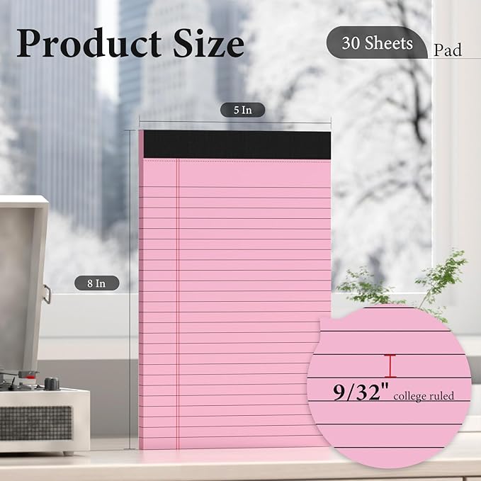 Nichela 6 Pack Note Pads 5 x 8 Inch Colored Small Legal Pads 5 x 8 Notepad - Image 2