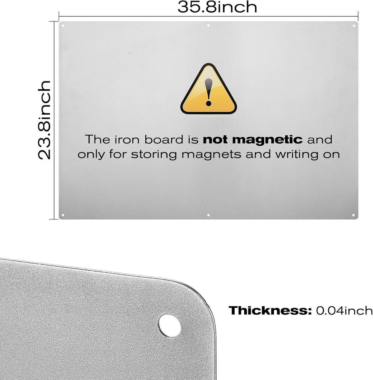 24" x 36" Magnetic Board, Silver Magnet Bulletin Board to Display M...