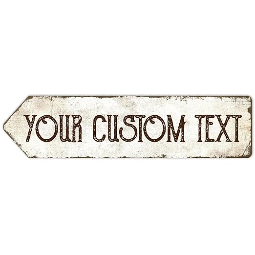 Rustic Custom Sign, Personalized Left Directional Metal Composite Street Sign by SigoSigns