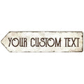 Rustic Custom Sign, Personalized Left Directional Metal Composite Street Sign by SigoSigns