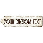 Rustic Custom Sign, Personalized Left Directional Metal Composite Street Sign by SigoSigns
