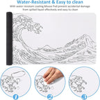 iCasso White Mouse Pad, Extended Gaming Mouse Pad, Large Stable Rubber Base - Image 4