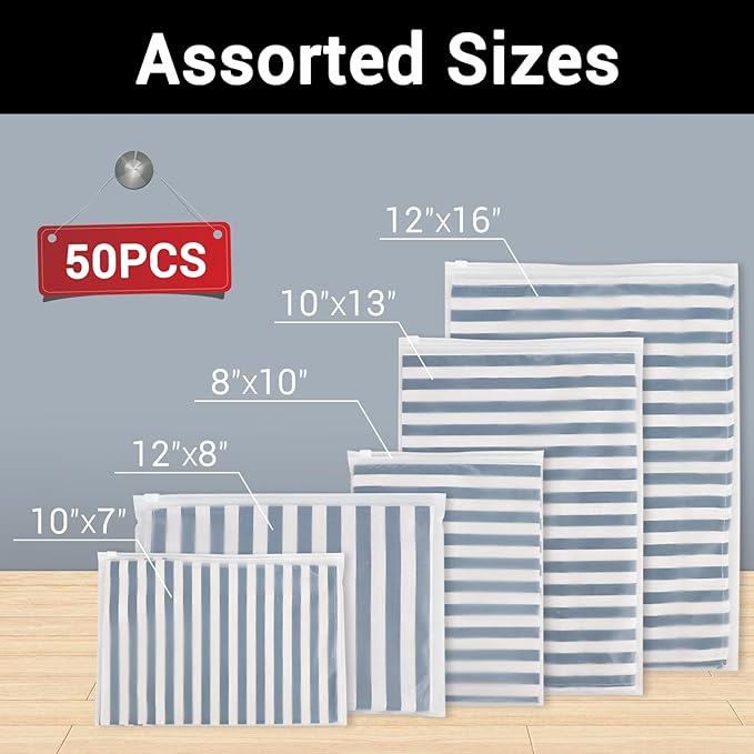 Svaldo Packaging Bags, 5 Sizes 12x16" 10x13" 8x10" 12x8" 10x7" Pack of 50 - Image 2