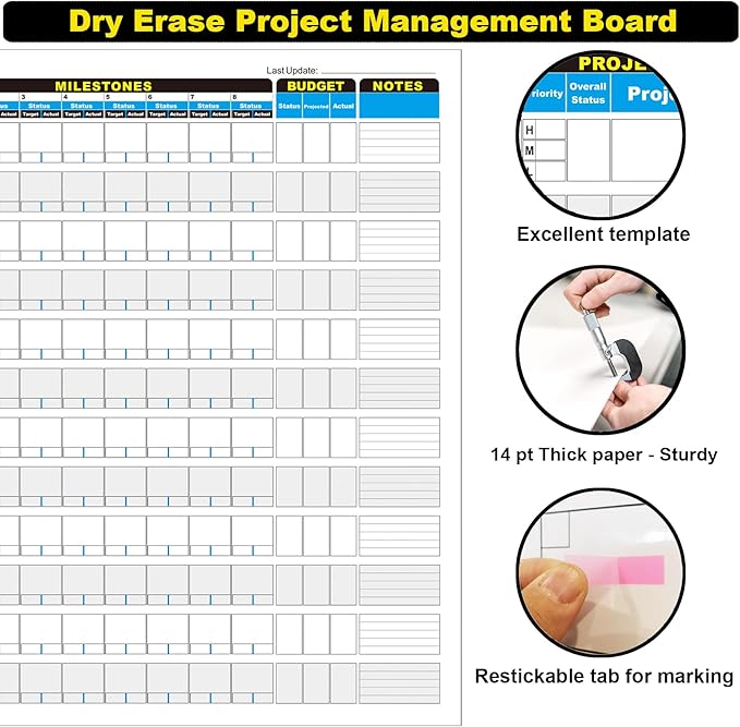 Large Project Management Vision Board, Laminated Wall Planner - Image 3