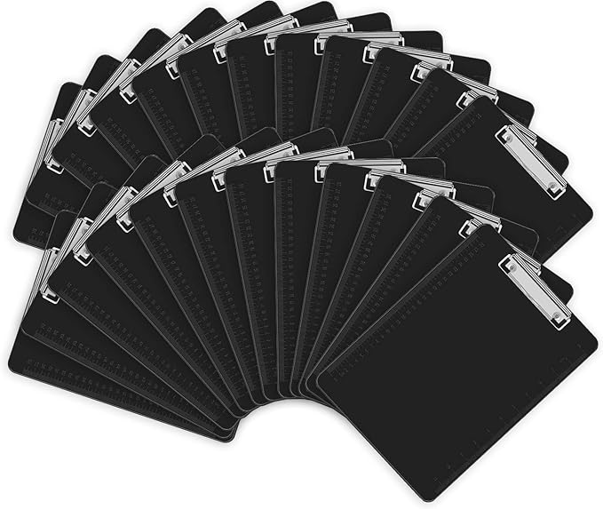 HERKKA 25 Pack Plastic Clipboards, A4 Letter Size, 12.5 x 9 Inch by HERKKA