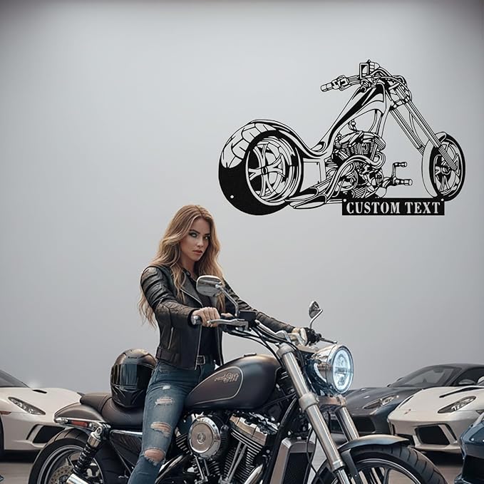 Custom Motorcycle Metal Sign Personalized Biker Name Sign Motorcycle Wall Art - Image 3