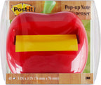 Post-it Pop-up Notes Dispenser, Apple-Shaped Dispenser and Post-it Super Sticky Pop-up Notes, 3x3 in, 1 Pad/Pack (APL-330)