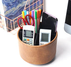 Hennaja Round Leather Art Supply Organizer, Remote Control Holder, 360 Degree - Image 6