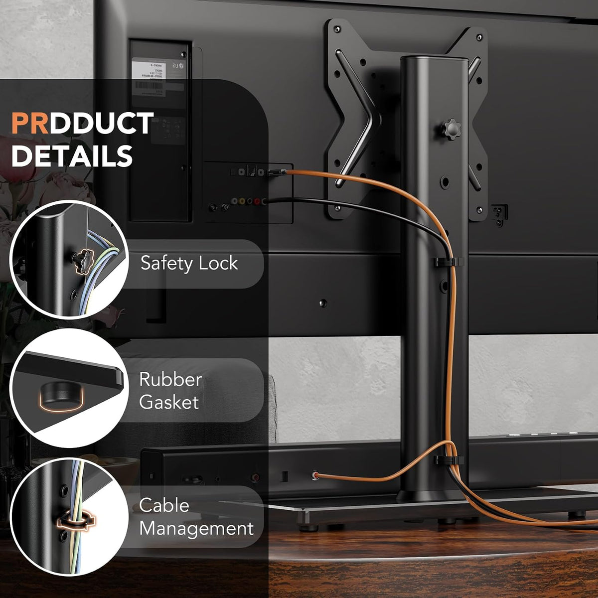 Universal Swivel TV/Table Top TV Stand for 19 to 43 inch TVs with 90 Degree S...