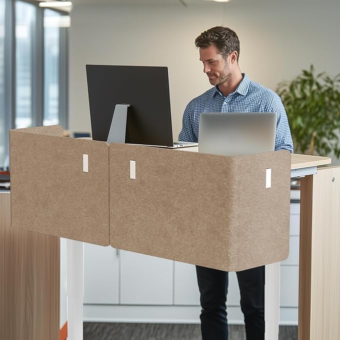 ERGO COLLECT Desk Privacy Panel, 2-in-1 Adjustable Acoustic Desktop Partition - Image 2