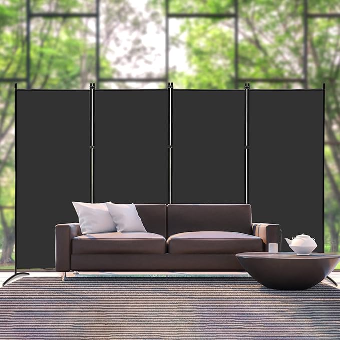MAYOLIAH 4 Panel Privacy Screen Room Dividers 6FT Tall Portable Office Wall - Image 2