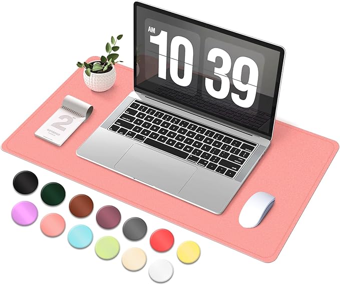 Desk Pad Protector, Leather & Suede Desk Mat, Non-Slip Desk Pad Mat, Large by BLESWIN