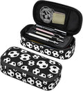 Black And White Soccer Ball Pencil Case Big Capacity Storage Pencil Pouch by HKHEHOP