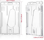 Gersoniel 50 Pieces Vertical 2 Card Heavy Duty Badge Holder Hard Plastic Clear - Image 2