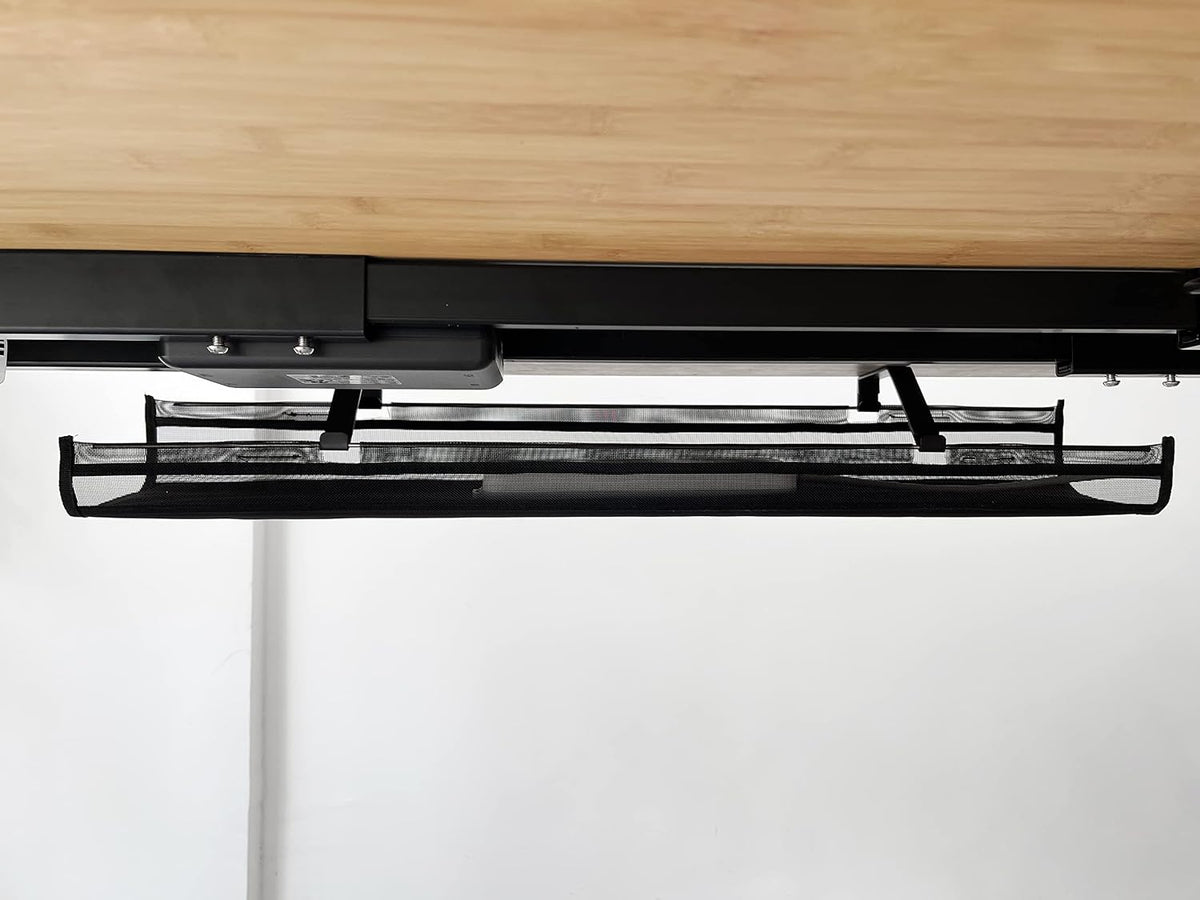Under Desk 35 Inch Mesh Fabric Cable Management Tray, Power Cable Holder, Cor...