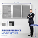 SWANCROWN Weather Resistant Enclosed Bulletin Board Gray Fabric Displays Boards - Image 3