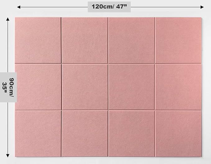 DECORITA Felt Wall Tiles | Large Cork Board Alternative | Aesthetic Felt - Image 3