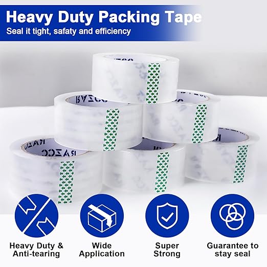 RAZCC Clear Packing Tape, 24 Rolls Heavy Duty Packaging Tape - Image 3