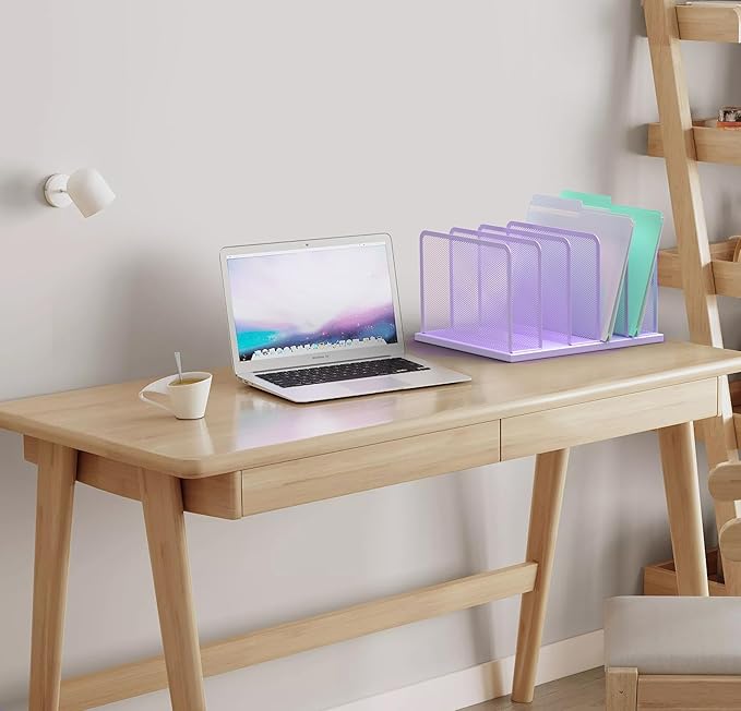 Kuntine.B Desk File Organizer Upright Mesh Desktop Organizer File Sorter Office - Image 7