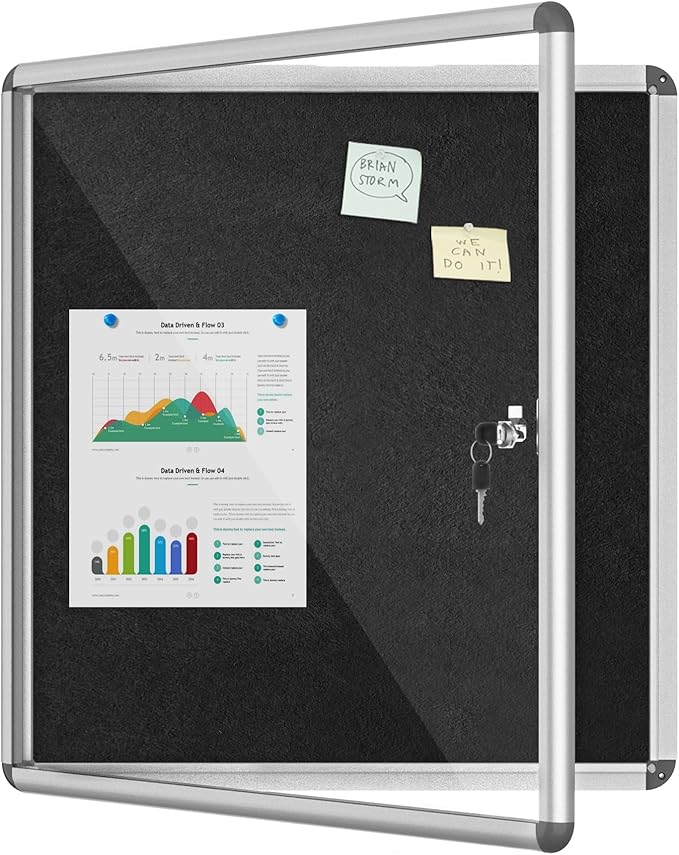 Mifuro 28"x26" Enclosed Bulletin Board, Lockable Weather-Resistant Aluminum by MifuroOfficeProduct