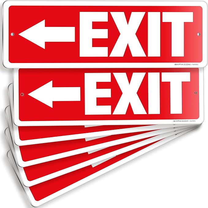 iSYFIX Exit Signs 6 Pack 12x4 Inch by iSYFIXPREMIUMSIGNS
