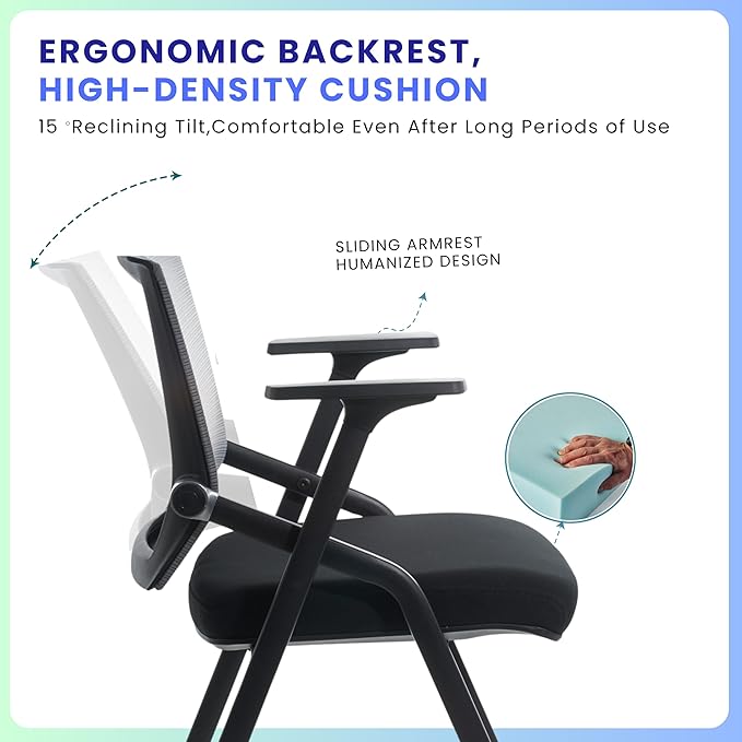 BLANEDUO, 2 Pack Stackable Conference Room Chairs - Image 5