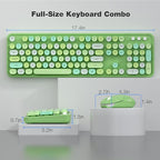 MOFII Wireless Keyboard and Mouse Combo, 2.4GHz Retro Full Size Typewriter - Image 7