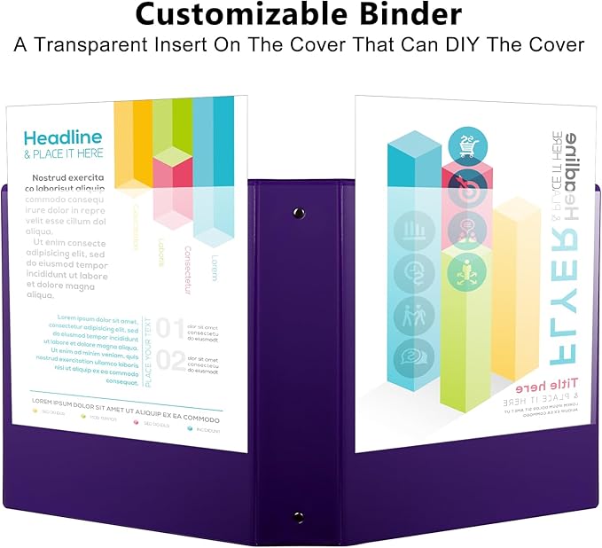 CIXILDTS 2-inch Round Ring Binder, Durable 2" 3 Ring Binder Fit Letter Size - Image 5