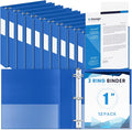 Henoyso 12 Pcs 3 Ring 1 Inch Binders Fits 8.5 x 11 Inch Letter Size Paper by Henoyso