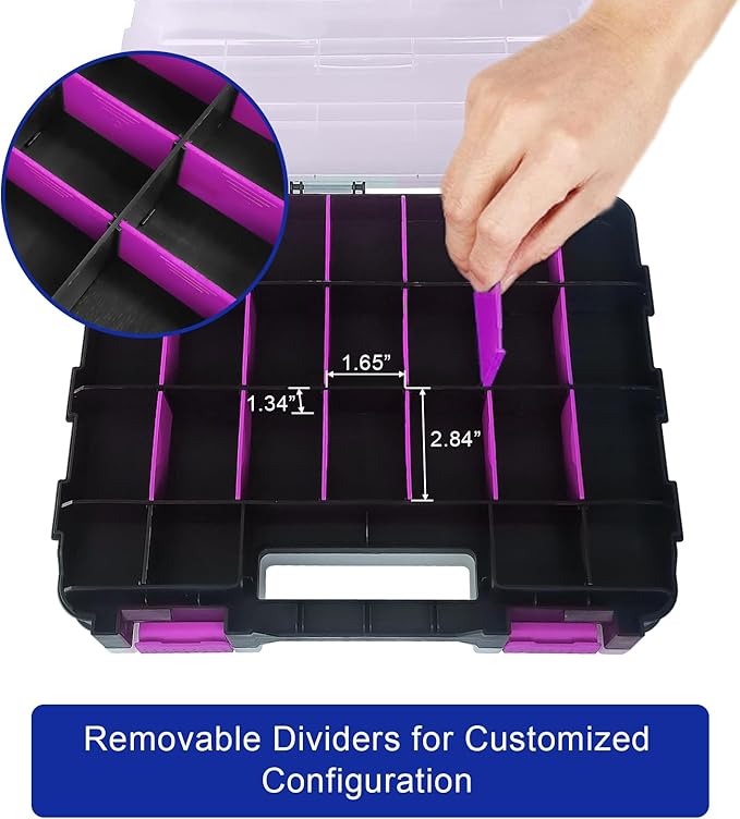 Tools Organizer Box Small Parts Storage Box 50-Compartment Double Side Hardware - Image 4