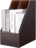 KINGFOM Wooden Leatherette Desktop File Folder Organizer and Document File by KingfomLeatherHomeOfficeDecor