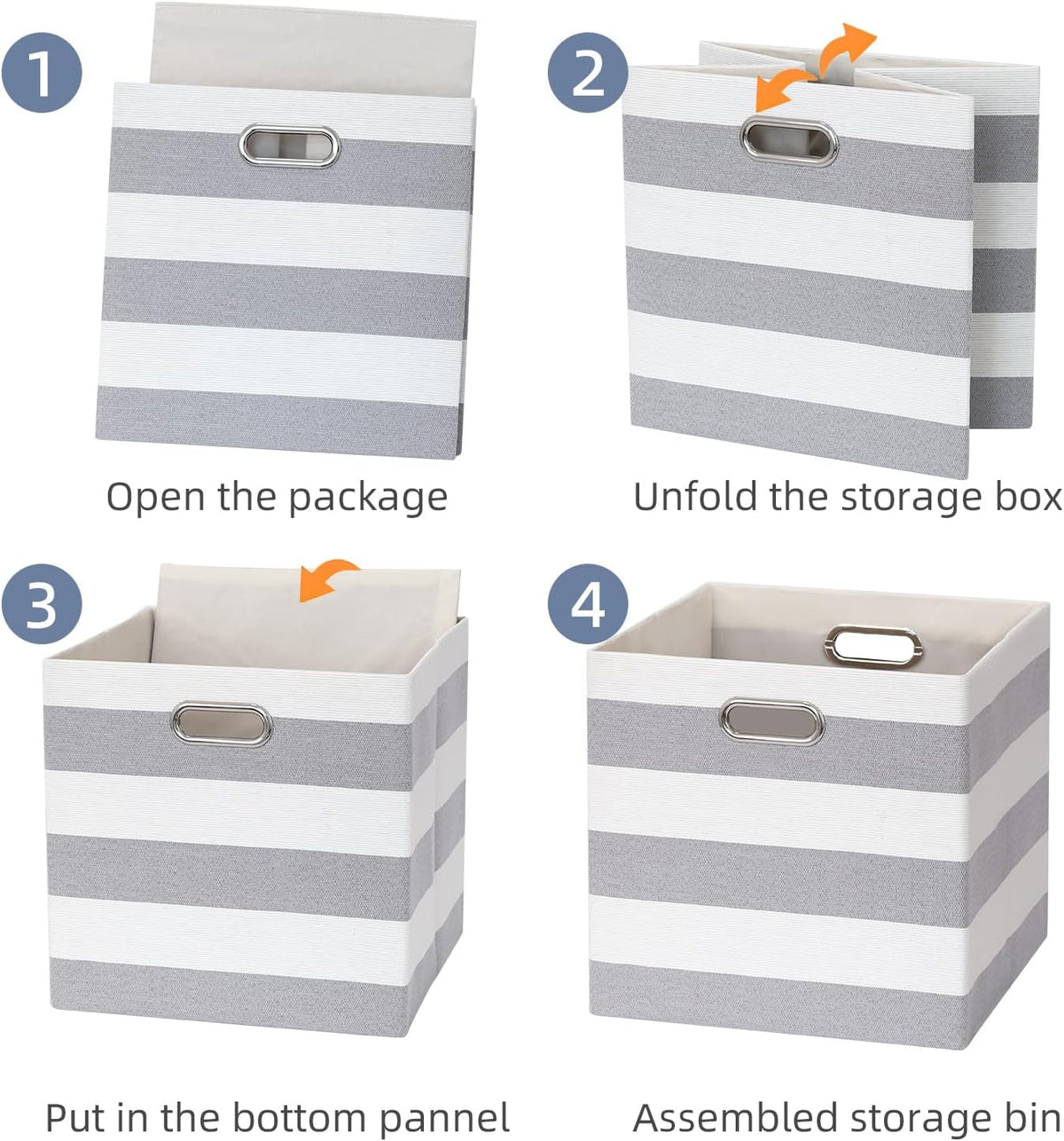 11x11x11 Inch Cube Storage Bins, Set of 4 Fabric Storage Cubes