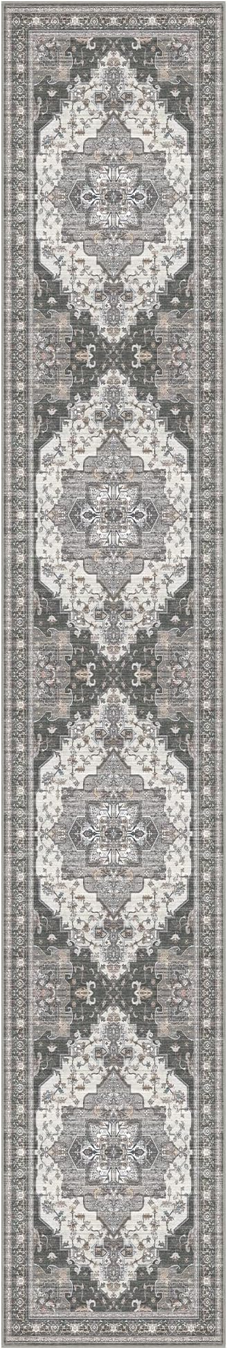 GENIMO 2X12 Hallway Runner Rug, Machine Washable Non Slip Vintage Floral - Image 7