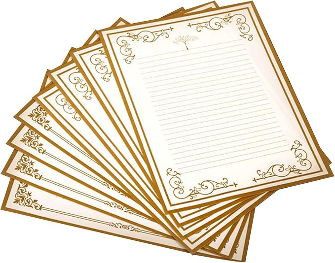 8 Pcs Vintage Letter Papers Set Printable Writing Paper Lined - Image 9