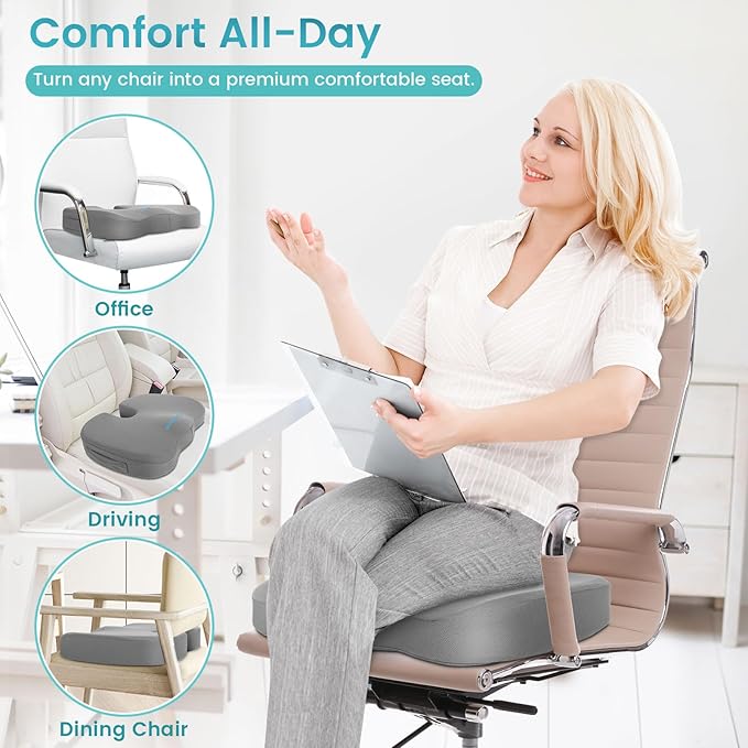 Office Chair Seat Cushion, Cooling Gel Enhanced Memory Foam Cushion - Image 6