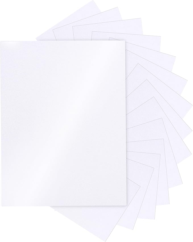 Silunkia 28 Sheets White Shimmer Cardstock 8.5 x 11 Printer Paper, 92lb by Silunkia