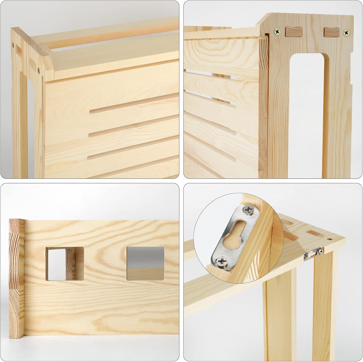Wooden Router Shelf Wall Mount WiFi Router Storage Box Modem Cable Router Cov...