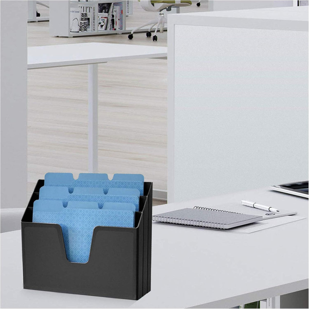 Acrimet Horizontal Triple File Folder Organizer Sorter, Letter Size, Black
