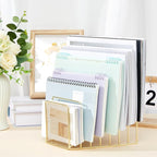 2 Pcs 7 Section Incline File Sorter Metal Wire Mesh File Rack - Image 2
