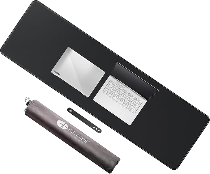 CENNBIE Leather Desk Mat Protector, 51.2" x 16" Extra Large Leather Office Desk by CENNBIE