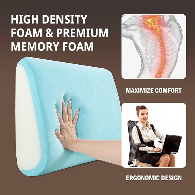 HOMBYS Lumbar Support Pillow for Recliner Chair, Memory Foam Back Support - Image 3