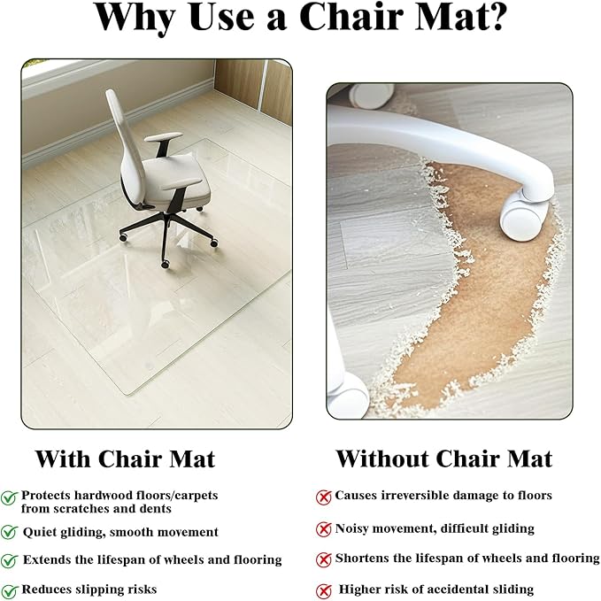 Koonmi Tempered Glass Chair Mat - Image 3