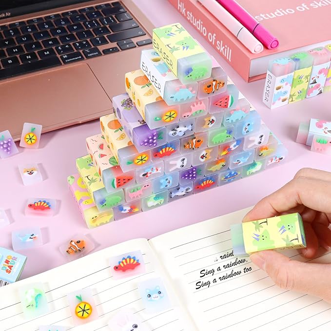 35PCS Cute Animal Erasers for Kids, Count Bulk Pack, Back to School Supplies - Image 2