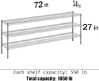 Regal Altair 14" Deep x 72" Wide x 27" Height Wire Shelving Kit | 3-Tier | NSF - Image 3