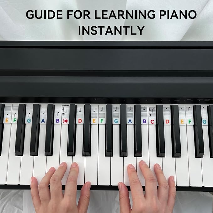 BEATBIT Piano Notes Guide for Beginner, Removable Piano Keyboard Note Labels - Image 2