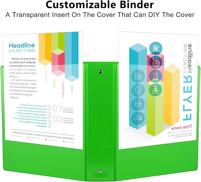 CIXILDTS 2-inch Round Ring Binder, Durable 2" 3 Ring Binder Fit Letter Size - Image 5