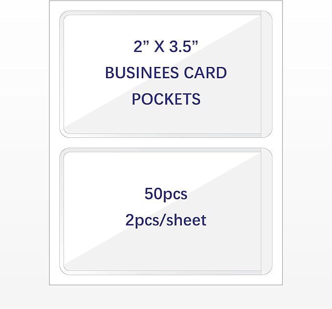 Clear Adhesive Business Card Pocket swith Side Open by IMAGAME